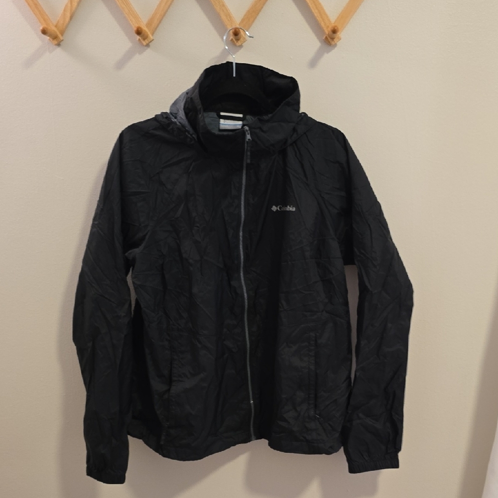 Columbia Women's Black  Access Point ll Windbreaker Rain Jacket, XL